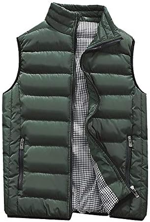 SSDXY Mens Padded Cotton Blend Autumn Winter Warm Vest Coat Tops Jacket Casual Loose Sleeveless Solid Slim Warm Outwear