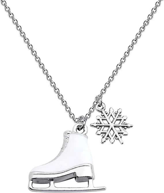 Skater Keychain Ice Skate Keychain White Enameled Figure Skating Pendant Team Sport Skater Jewelry Skate Lover Gift
