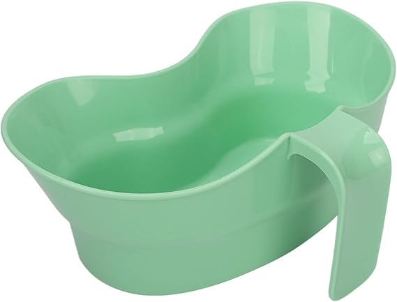 Green Emesis Basin with Handle - Kidney Shape Spit Cup Bed Mouthwash Cup - Elderly Toothbrushing Basin, Portable Mouth Wash Basin for Elderly Bedridden, 880cc