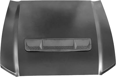IKON MOTORSPRTS, Hood Compatible with 2010-2014 Ford Mustang GT500V6GT, GT500 Style Aluminum Hood Panel Air Flow Intake Scoop Vent Bonnet Cover Assembly Body Kit