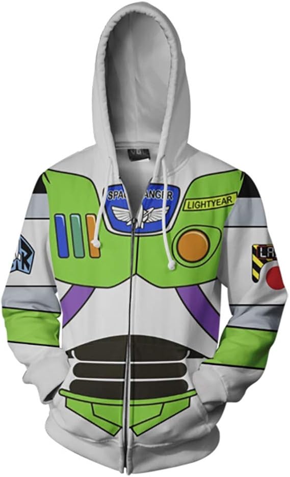 Anime Hoodie Cartoon Cosplay Costume 3D Printed Cowboy Jacket Zip Sweatshirt for Adults Kids