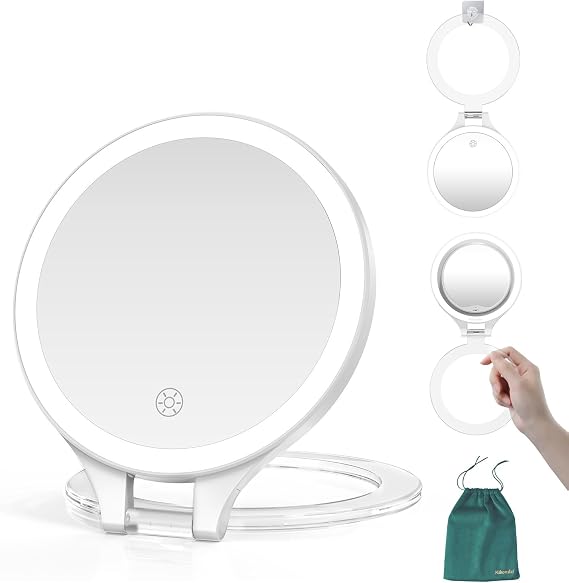 Mocado 1X/20X Magnifying Mirror with Light, Travel Makeup Mirror with Light