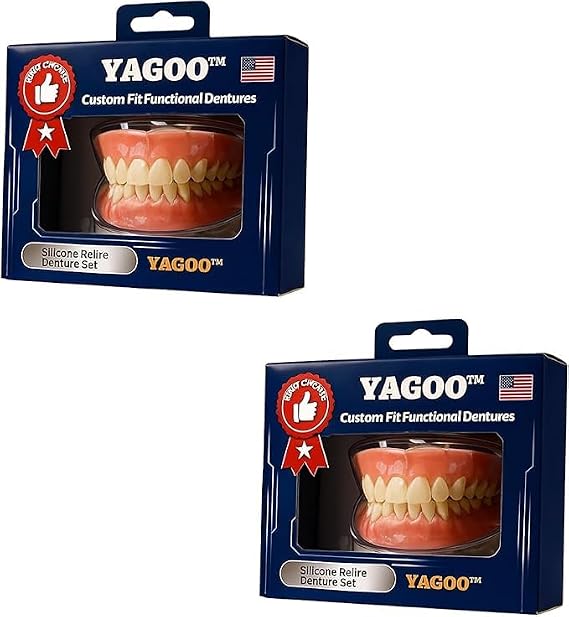 Silicone Denture Set, One-touch Teeth, Eating Instant, Total Denture, Adjustable, Natural Smile, Easy to Clean, Comfortable Design, Easy to Wear, Repeatedly, For Men and Women, For Upper and Lower