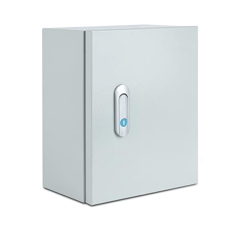 Steel Electrical Junction Box, Indoor&Outdoor Electrical Enclosure Box, Wall Mounted Waterproof&Dustproof Metal Box, Universal Electric Equipment Enclosure Box with Safety Locks and Mounting Plates