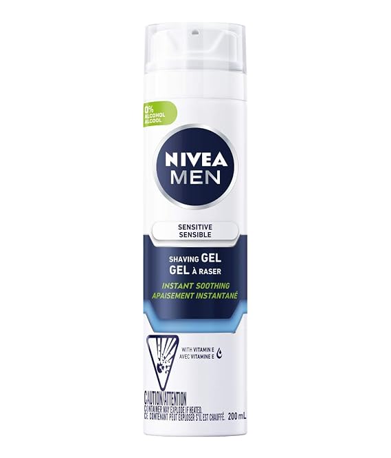NIVEA FOR MEN Sensitive, Shaving Gel 7 Ounce (Pack of 1)