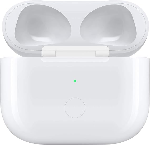 Wireless Charging Case Replacement Compatible with AirPod 3rd Generation, Air Pod 3 Charger Case with Bluetooth Pairing Sync Button Without Earbuds, White