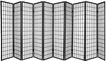 10 Panel Room Divider Square Design - Black