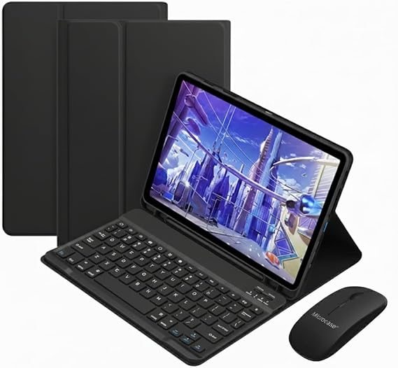 Microcase Samsung Galaxy Tab A11 Plus 11 inch Tablet için Bluetooth Klavye ve Mouse + Kılıf BKK6 (Siyah)