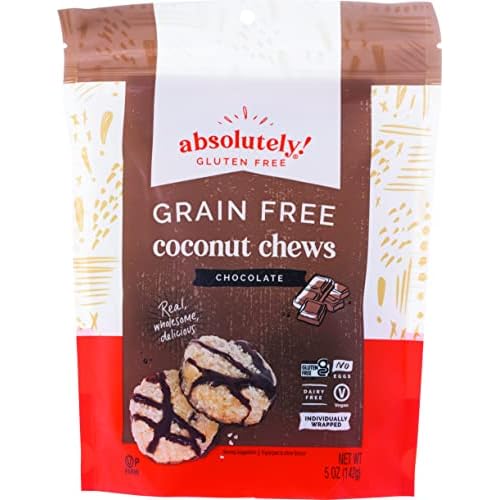Absolutely Gluten Free Raw Coconut Chews with Chocolate and Cocoa Nibs 5 oz Pack of 2