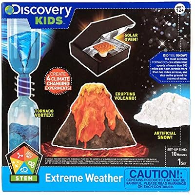 Discovery Extreme Weather STEM Science Kit, At-Home STEM Kits For Kids Age 12 And Up, Weather Experiment Kits for Young Scientists, DIY Volcano & Artificial Snow