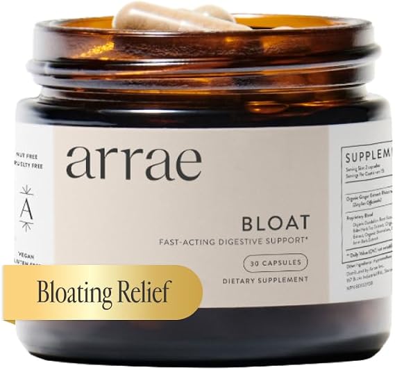 Bloat Capsules - Digestive Enzymes for Women, Ginger & Bromelain, 30ct | Organic Peppermint Leaf, Vegan, Gluten-Free, Nut-Free, Non-GMO
