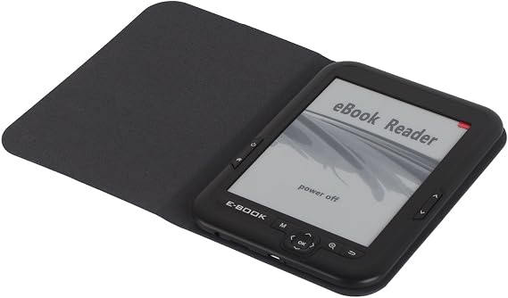 E-Reader, 6 inch EBook Reader with EInk Screen, 1024 x 768 Resolution Display 300DPI Electronic Paper Book with Blue Cover, E-Paper Supports TF Card for Adult, Kids(Black 2)