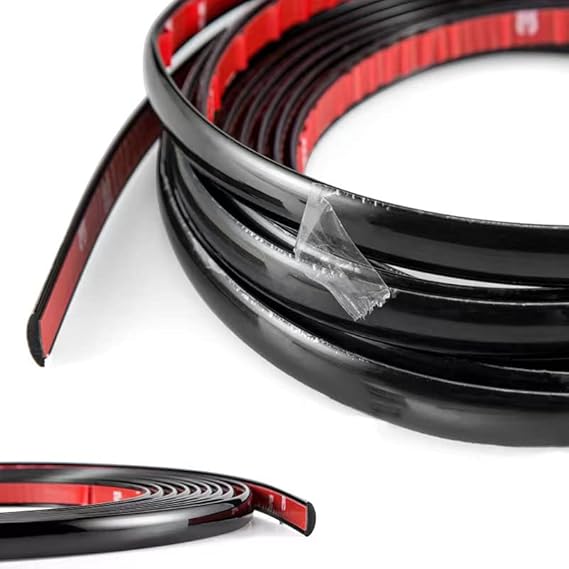 25Ft Width:1/4 inch[6mm] Automotive Car Exterior and Interior Molding Trim Universal Bumper Window Door Body Side Decorative Strip (Black)