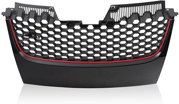 G-PLUS Front Bumper Upper Grill Grille Compatible with Volkswagen VW GTI GLI Jetta MK5 2006 2007 2008 2009 Honeycomb Style (Not Compatible with Rabbit and R32 Model)
