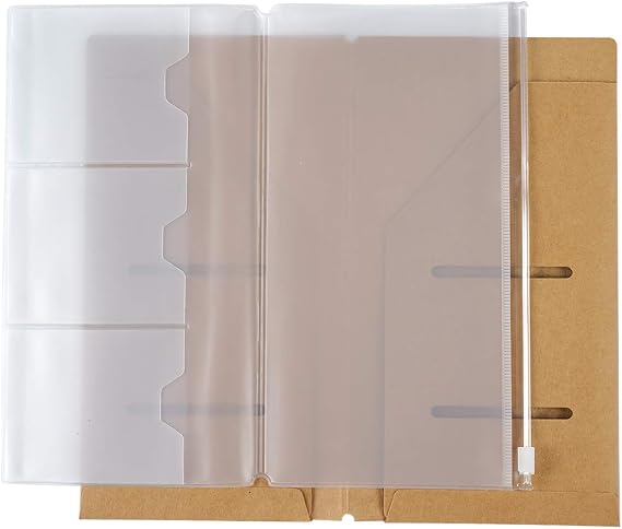 Moterm Kraft File Folder + Zipper PVC Pouch Travelers Journal Refills Pack