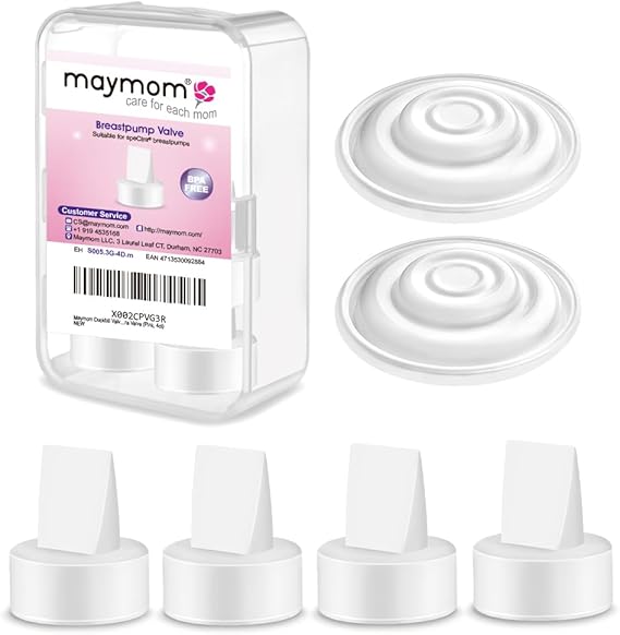 Maymom Pump Parts Compatible with Spectra S1 S2 Synegy Gold Not Original Spectra S2 Replacement Pump Parts Duckbill Valve Silicone Membrane (6 Piece White)