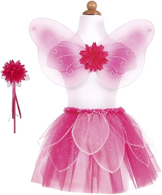 Great Pretenders Fancy Flutter Skirt, Wings & Wand Set Girls Dress-Up Costume for Pretend Play