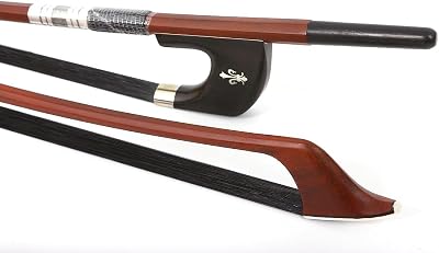 German Style 34 Upright Double Bass Bow German High Handle Bow Ebony Frog AAA grade Natural Mongolian Horsehair Good Balance Bow Style 1 Brazil wood Black Hair
