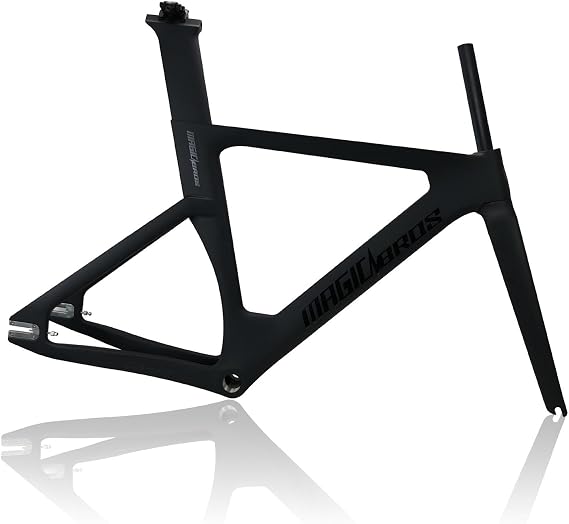 700C Fixed Gear Bike Frame Set 49cm 51cm 54cm 57cm Carbon Fiber Racing Track Bike Frame C Brake Bike Frame Quick Release Frame 100/120mm
