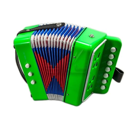 SKY Accordion Bright Green 7 Button plus 2 Bass Music Instrument Easy to Play GREAT GIFT