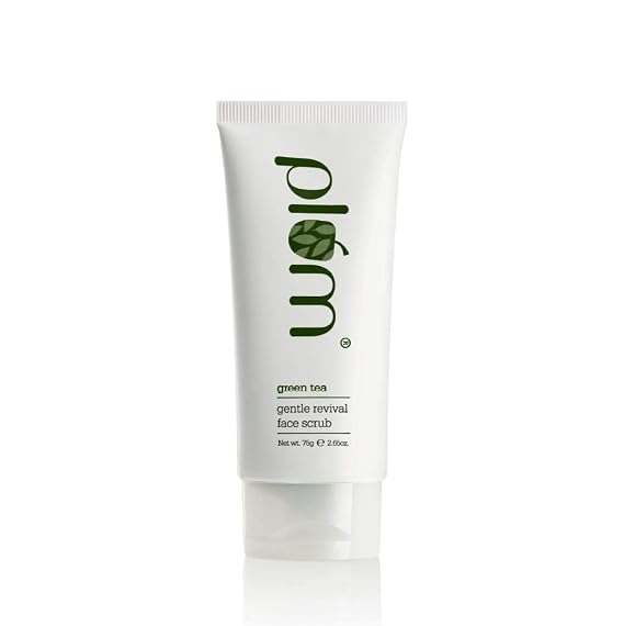 Plum Face Scrub with Green Tea, Hibiscus Extracts & Cellulose Beads For Acne-Prone Skin, Moisturizing & Exfoliating Scrub, SLS & Paraben Free, Facial Cleanser & Exfoliator for Men & Women 2.64 Fl Oz
