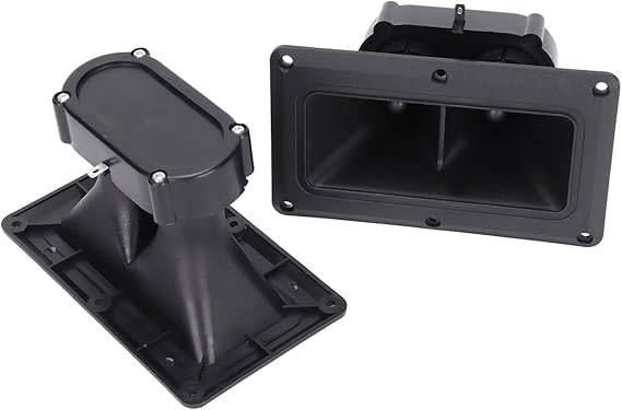 ASHATA 2PCs Wide Dispersion Horn Tweeter Wide Dispersion Horn Audio Accessories, Piezo Horn Tweeters 75/150W Drive Ceramic High Sensitivity Piezoelectric Speaker