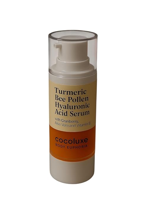 Hyaluronic Acid Serum with Turmeric | Brightening Face Serum for Glowing Skin | Deep Hydration with Aloe Vera, Cranberry & Vitamin B
