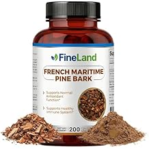 FineLand French Maritime Pine Bark 30:1 Extract Max Strength, 450 mg Per Serving, Antioxidant, 200 Veggie Caps of Pine Bark Supplement for 200 Days, 100% Natural