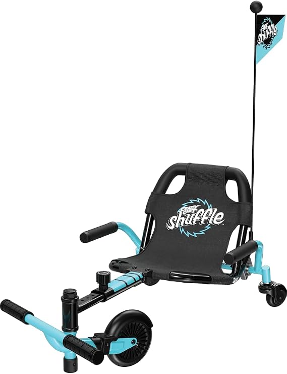 Razor Crazy Cart Shuffle - Drifting Go-Kart for Children Aged 4+ Crazy Cart Drift Bar Technology Adjustable Frame with 5 Length Settings Blue