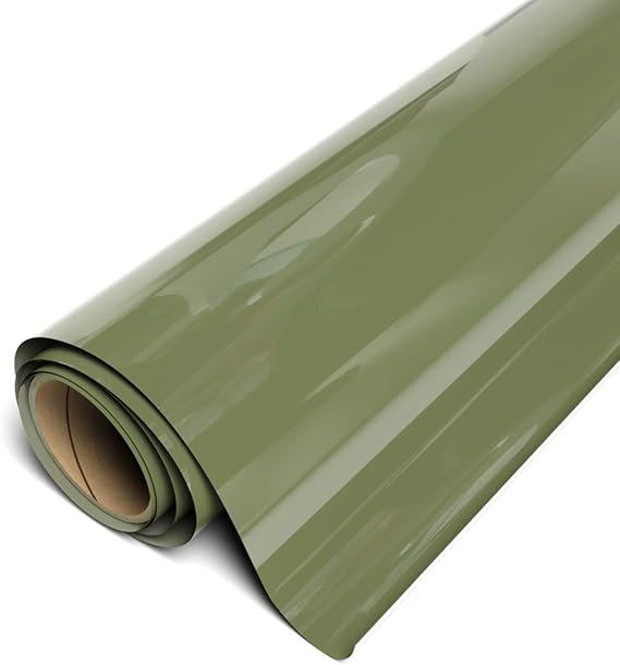 Siser EasyWeed Heat Transfer Vinyl 11.8" x 5ft Roll (Green Olive) - Compatible with Siser, Cricut, Silhouette and Other Craft/Professional Cutters - CPSIA Certified