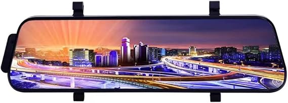 HUIOP 1080P DVR Araç İçi Kamera Ön ve Arka Çift Kamera 9.66 İnç Dokunmatik Ekranlı Sürüş Kaydedici 170° Geniş Açı Desteği Net Gece Görüşü Park Monitörü Hareket Algılama Çarpışma Kilitleme Döngü Kaydı