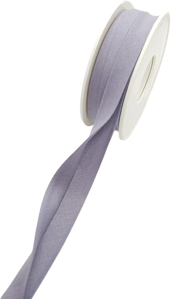 Hobby Trendy 100% Cotton Bias Binding Tape (Double Fold) 10mm (3/8") (5meters- 5.46yards) for Sewing, Seaming, Binding, Hemming, Piping, Quilting (102 Ice Gray)