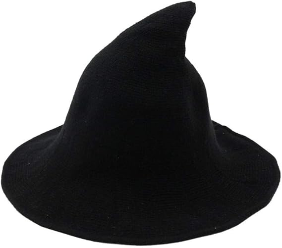Fekey&JF Women's Witch Kinitted-Wool Hats, for Halloween Party Masquerade Cosplay Costume Accessory and Daily