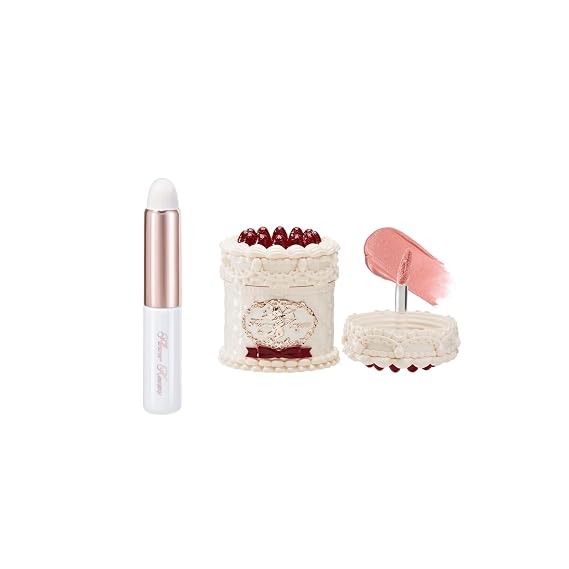 Flower Knows Strawberry Cupid Cake Lip Cream+Lip Brush (Creamy White)