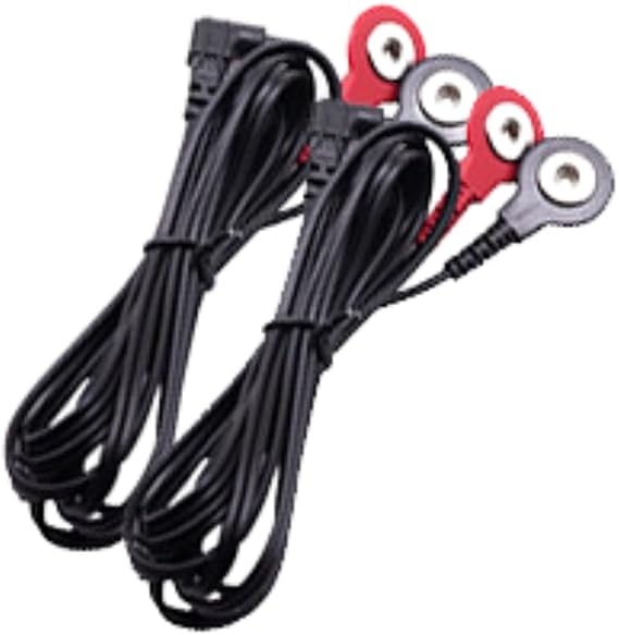 Pad Cables for TechCare Plus 24 and Touch X Tens Units (2.35mm Shielded Replacement Electrode Wires) (Black)
