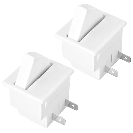 Refrigerator Door Light Switch, 2PCS Whirlpool Refrigerator Light Switch Compatible with GE, Maytag, Admiral, Amana, Kenmore, KitchenAid, Magic Chef Freezer Momentary Fridge 2Pin NC 6A 250V AC
