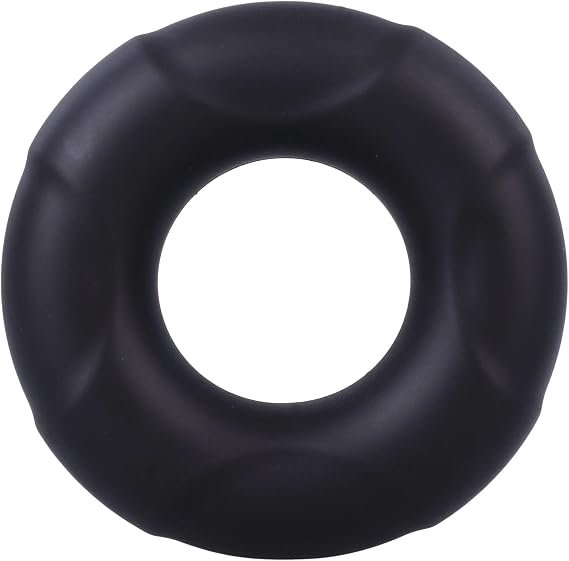 Doc Johnson C-Ring in A Bag - Stretchable Silicone C-Ring, Thick Rings for Stronger Hold, Enhances Size and Thickness, Black