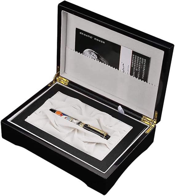 erofa Picasso Women and Flowers 90 Fountain Pen 14K Gold Fine Nib, Colorful Collection Pen Set with Original Wooden Box