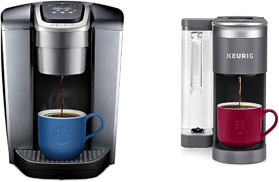Keurig K-Elite Single-Serve K-Cup Pod Coffee Maker, Brushed Silver & K-Supreme SMART Coffee Maker, MultiStream Technology, Brews 6-12oz Cup Sizes, Gray