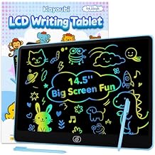 Kayoubi LCD Writing Tablet for Kids, 14.5 Inch Jumbo Screen with Double Pen, No-Mess Reusable Colorful Doodle Board Toys, Gifts for 3 4 5 6 7 8 Year Old Boys & Girls (Blue)