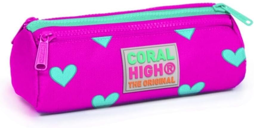 Coral High Heart Pencil Bag, Three Compartment 22317
