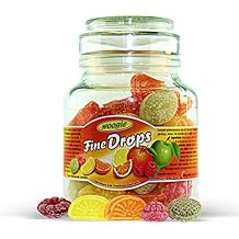 German Fine Drops Sanded Mix fruits Candy Mini Glass Jar 300gr (2 pcs)