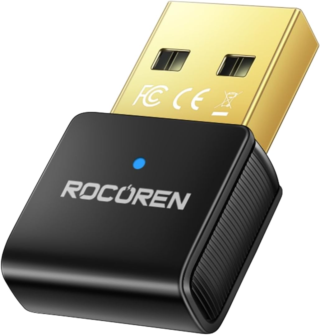 Rocoren Bluetooth 5.3 Mini Dongle Nano USB Adapter