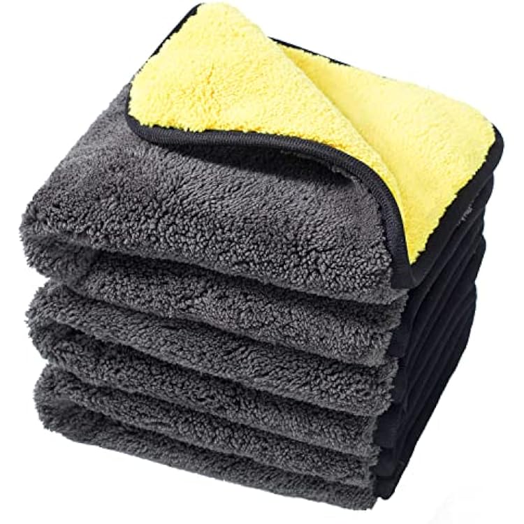 ANOUR Microfiber Car Drying Towel Multipurpose Cleaning Cloth Plush Microfiber Towel for Cars Scratch-Free 3 Pack