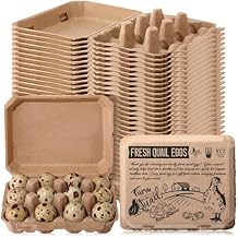 Honeydak 100 Pack Quail Egg Cartons 12 Count Paper Pulp Egg Trays with Buckle 3x4 Style Reusable Stackable Holders Container Storage Box for Farmers Kitchen Supermarkets Home, 8.27x5.51x1.57 in