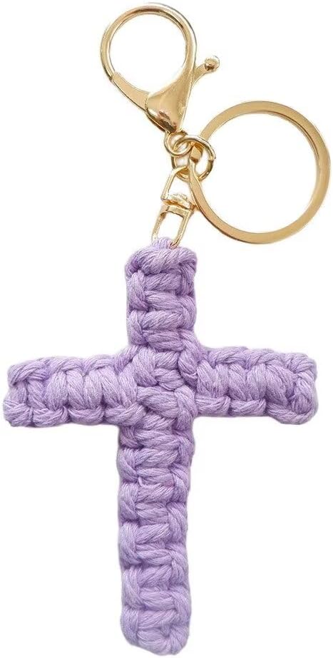 Zian Cross Keychain for Women Men Jesus Key Ring Christian Car Accessories Key Purse Handbag Decor