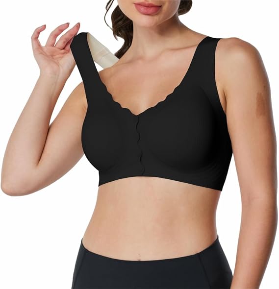 Wireless Support Bras for Older Women Front Closure Lift No Underwire Comfortable Seamless