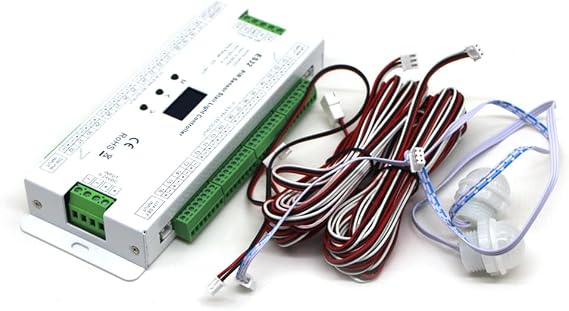 ES32 Stair Controller PIR Sensor 32CH Single Color 2CH RGB Pixel SPI LED Strip Dimmer Stairway Light Controller 5V-24V
