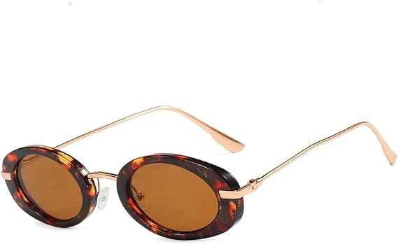 Retro Oval Sunglasses for Women Menvintage Classic Metal Frame Trending Uv400