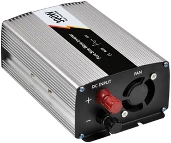300 Watt Pure Sine Wave Power Inverter, LED Indicator Low-Noise Intelligent Cooling Fan, 60Hz, Lithium Battery (Input DC Voltage 12V, Output AC Voltage 100V, Remote Control N/A)